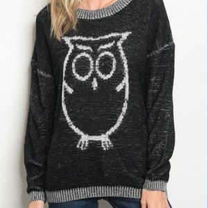 NWT Black Owl Print Sweater Size Medium